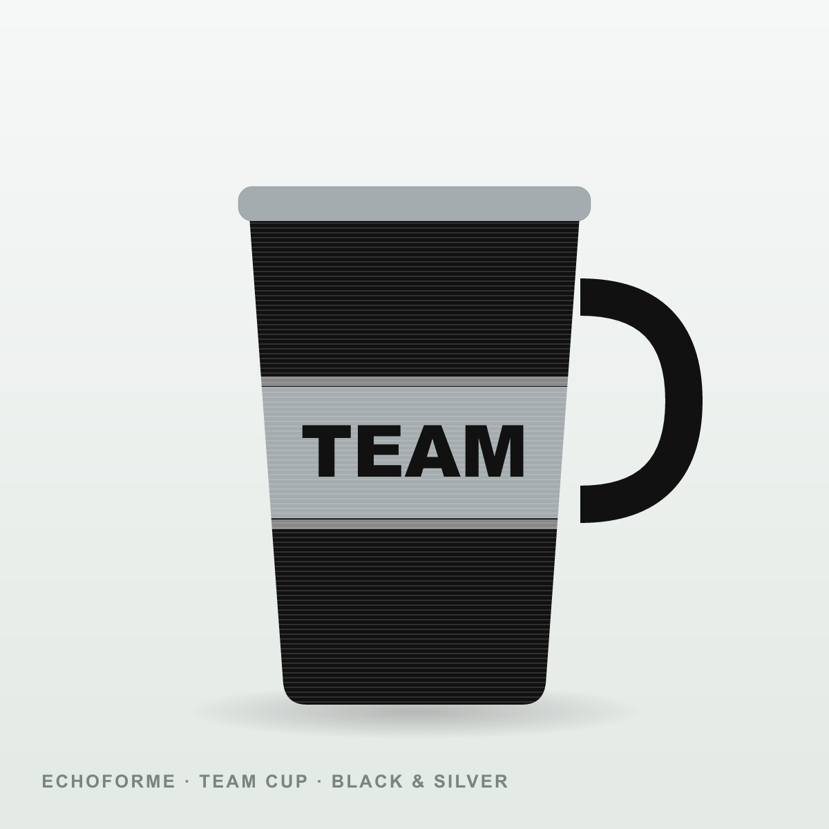 Custom Team Cup – Black & Silver