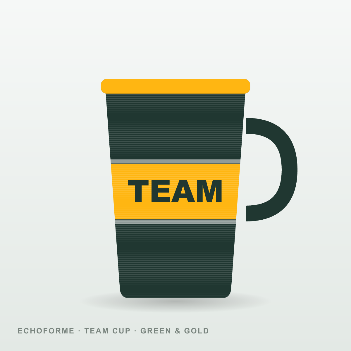 Custom Team Cup – Green & Gold