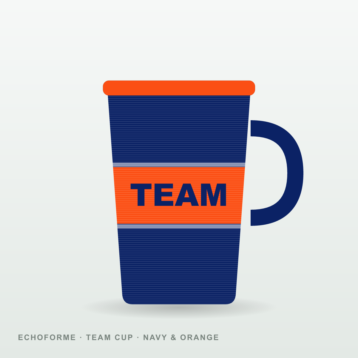 Custom Team Cup – Navy & Orange