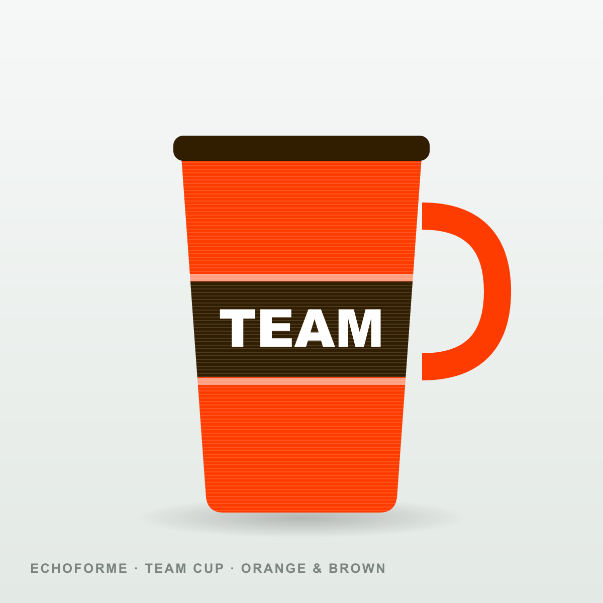 Custom Team Cup – Orange & Brown