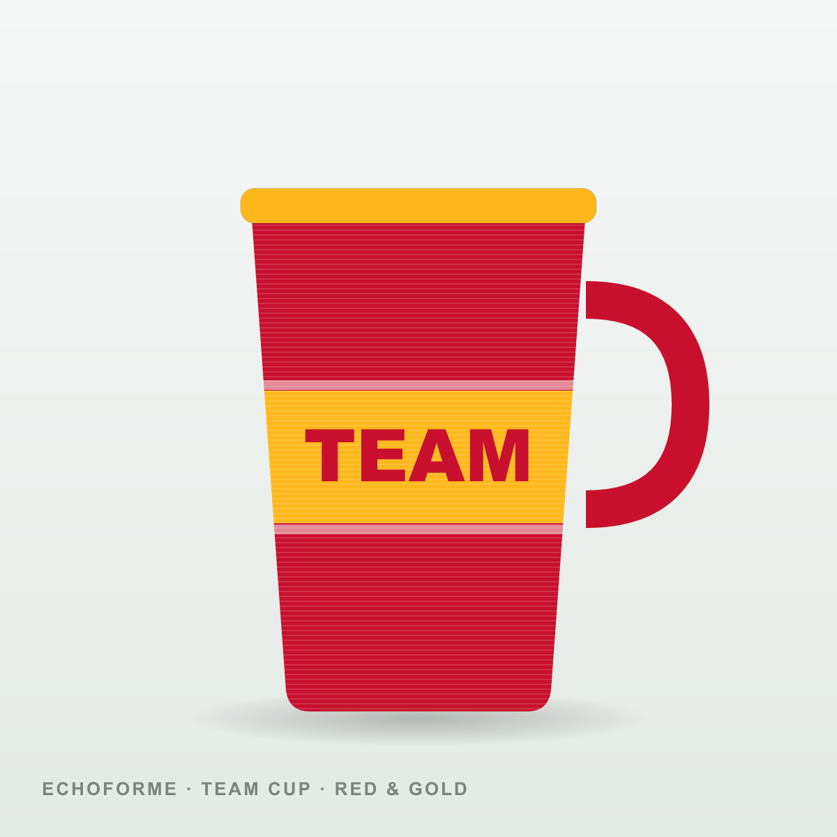 Custom Team Cup – Red & Gold