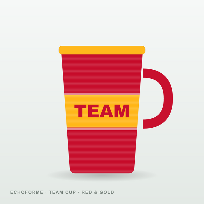 Custom Team Cup – Red & Gold