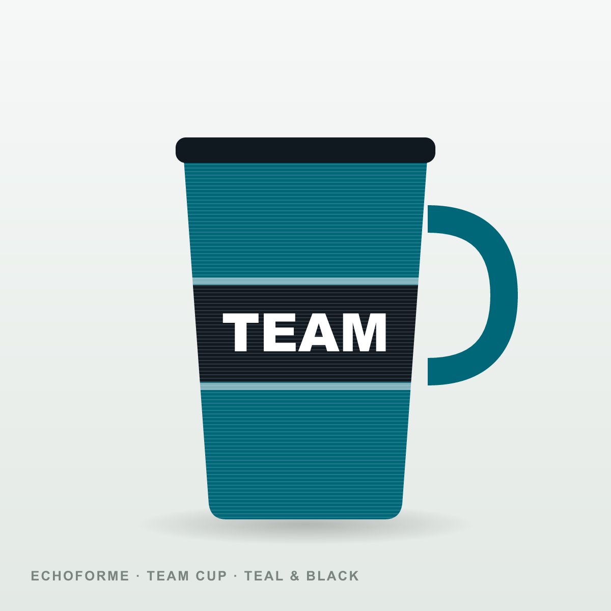 Custom Team Cup – Teal & Black